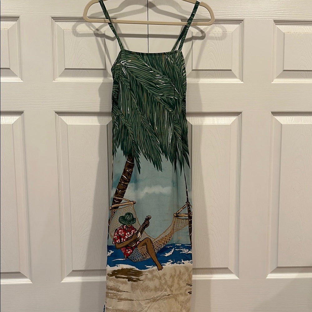 Vintage Tori Richard multicolored tea-length sundress